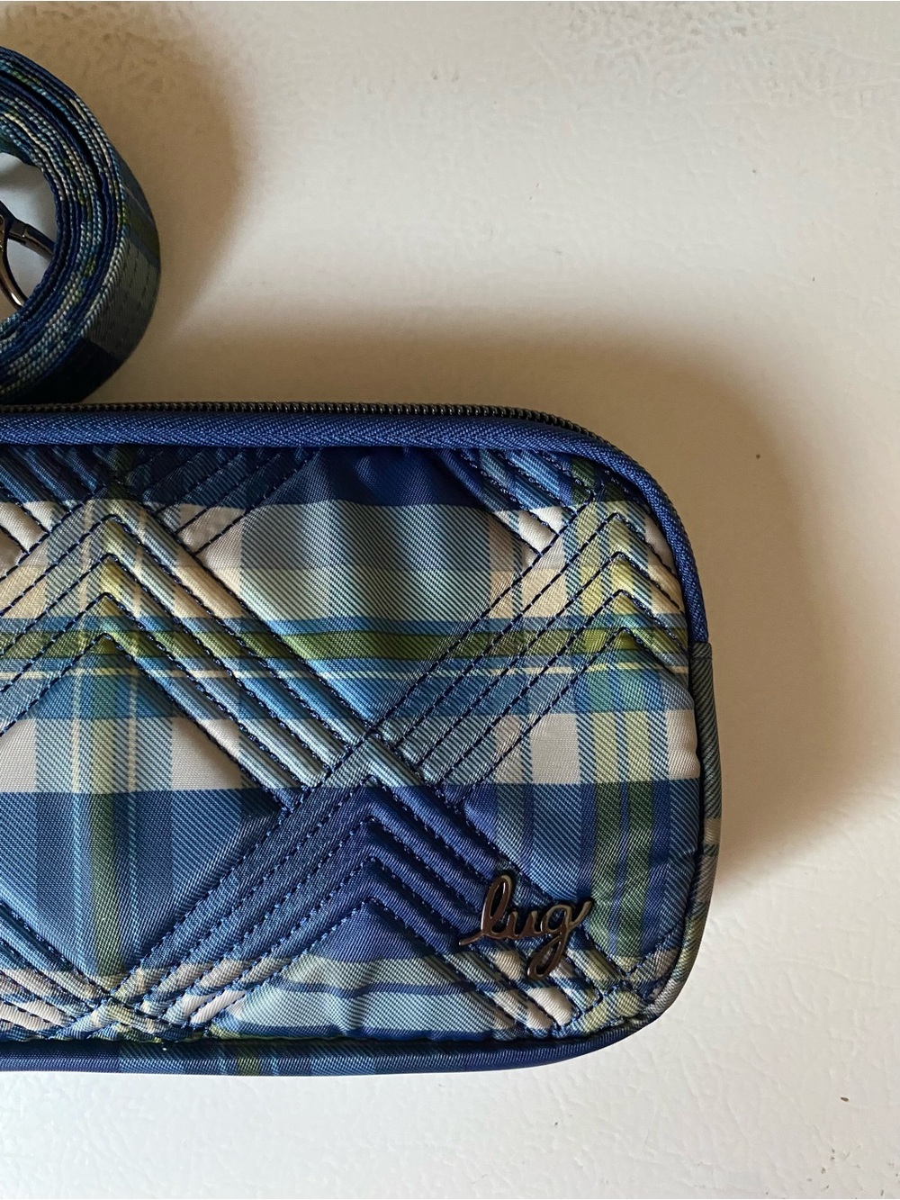 Lug Coupe XL Crossbody Bag Tempo Plaid Blue New - Picture 3 of 15